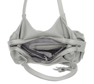 Sac Hobo en Cuir Gris Doux avec Deux Bretelles, Grand Sac à Main Souple pour Femme, Sac Fourre-tout Multi-Poches, Sac à Bandoulière Zippé pour le Travail - Product Image 6