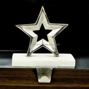 Levandeo étoile métal mangue argent marron décoration de Table bois métal étoile décoration support noël décoration de la maison cadeau - Product Image 1