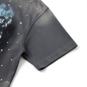 T-shirts Homme Col Rond Personnalisés en Gros, Haute Qualité, Délavés à l'Acide, 240 Grammes, Tricotés, Style Vintage Hip Hop, avec Strass Thermocollés - Product Image 6