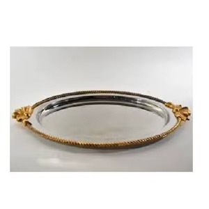 Bandeja de Servicio de Aluminio Fantástica Más Vendida con Asas en Forma de Hoja, Acabado Único para Presentación de Alimentos - Product Image 4