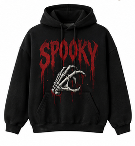 Sudadera con Capucha de Gato Bruja de Halloween, Unisex, Verde Oliva, 100% Algodón, Corte Regular, Estampado Digital, con Bolsillo, Informal, para Invierno - Product Image 3