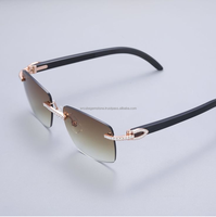 Nouveautés Top marque Lunettes de soleil de forme rectangulaire tendance Lunettes de soleil à monture Moissanite Diamond Panther pour femmes et hommes