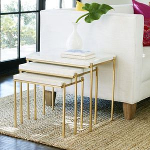 Classic Iron Nesting <b>Table</b> Set For Home Furniture Living Room Decor With Elegant And <b>Space</b> <b>Saving</b> Design - Product Image 5