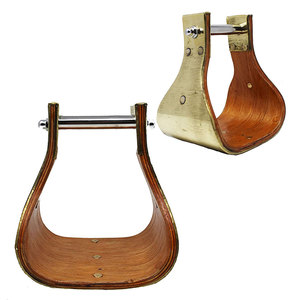 Estribos de madera con marco de latón y herrajes metálicos. Estribos de madera con marco de latón. Estribos de madera para caballo. Estribos de madera de la mejor calidad al 100%. - Product Image 2