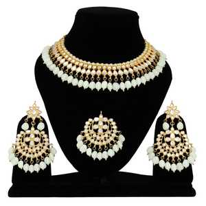 Ensemble collier ras-du-cou et boucles d'oreilles tendance pour femme, en alliage de laiton, fait main, géométrique, ethnique, pour mariage, fiançailles, fête - Product Image 1