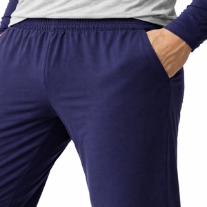 Ensemble de pyjama en coton respirant pour homme, été, printemps, manches longues, coupe confortable, tissu tricoté, 2 pièces, vêtements de détente pour dormir - Product Image 6