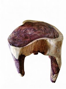 Oferta Especial: Taburetes Otomanos Pequeños de Madera Clásica con Tres Patas, de Tronco de Palisandro Sono, para Cocina, Dormitorio, Sala de Estar y Terraza - Product Image 4