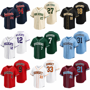 Camisetas de Béisbol Personalizadas al por Mayor, Bordadas, Estilo Y2K, 100% Poliéster, Precio Bajo - Product Image 1