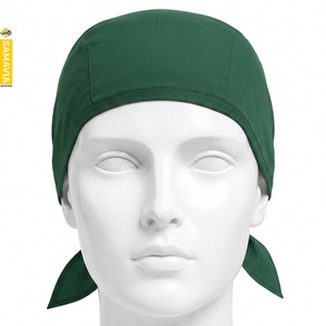 SAMAVIA Custom Green Surgical <b>Scrub</b> <b>Cap</b> Medical Headwear Adjustable Tie Back Healthcare Uniform Wholesale Manufacturer - Product Image 1