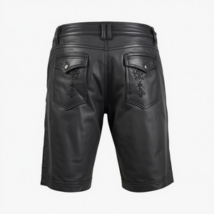 Pantalones Cortos de Gamuza Vacuna Genuina para Hombre, Color Gris Carbón, Estilo Bávaro, Transpirables, de Secado Rápido, Cintura Elástica, Estilo Urbano, Sin Marca - Product Image 3