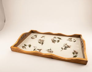 Plateau en bois émaillé fait main avec bord ondulé, impression personnalisée, plateau de service durable, vaisselle de table, prix d'usine en gros - Product Image 4