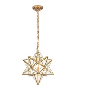 Lámpara Colgante Moderna de Hierro Ecológico Chapada en Oro con Cristal Transparente para Decoración del Hogar - Product Image 1