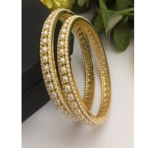 Trendy Gold Plated <b>Bangle</b> Bracelets <b>Set</b> With Turquoise And Pearl Look Classic Style For Women Party Jewelry - Product Image 5