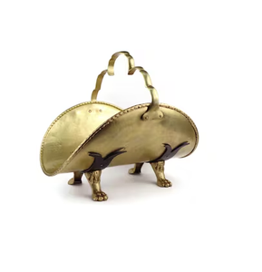 Brass Firewood Holder Indoor & Outdoor <b>Decor</b> Best Quality Fireplace Brass Storage Holder - Product Image 3