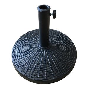Base per Ombrellone da Patio in Metallo Verniciato a Polvere Nera, 22 Libbre, Rotonda - Product Image 1
