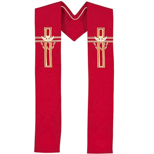 Estola de Coro Tradicional Roja S-700 de Uniquen Enterprises con Cruces Bordadas, Todos los Colores, Unisex para Adultos, 60'' de Largo - Product Image 3