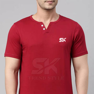 Camisetas Henley Lisas Cómodas y Transpirables en Oferta Online, Camisetas Henley Lisas para Uso Diario - Product Image 3