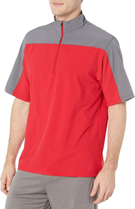 Veste courte à manches courtes pour adulte |   Veste de baseball à séchage rapide en tissu extensible avec coutures contrastées et fermeture éclair 1/4 pour la cage de frappe - Product Image 6