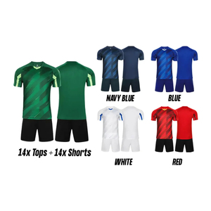 Ensemble de tenue de football de qualité supérieure, nom et numéro personnalisés, maillot de football imprimé par sublimation, col rond, tissu respirant à séchage rapide, vêtements de sport - Product Image 3