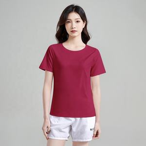 Camiseta deportiva de secado rápido con 88% poliéster y 12% spandex, que absorbe la humedad, para mujer, de manga corta, para gimnasio. - Product Image 6