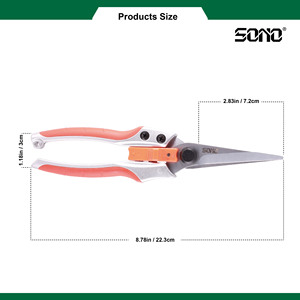 Sécateur professionnel SONO J11 à lame en acier au carbone tranchante, manches en alliage d'aluminium et caoutchouc, pour droitiers, OEM DIY - Product Image 4