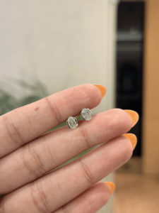 Oval Shape Lab Grown Diamond Studs 14k Solid Gold Modern Minimalist <b>Frame</b> Earrings 1.181ct Total Weight Daily Wear Jewelry - Product Image 1