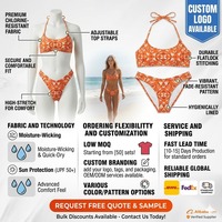 Ensemble de bikini à bretelles spaghetti imprimé par sublimation, maillot de bain deux pièces pour femmes, bikini personnalisé