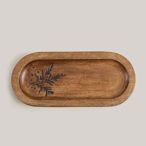 Premium Mango Wood Serving <b>Tray</b> Handmade Natural Wooden Serving Plate Kitchen Food <b>Tray</b> <b>Breakfast</b> <b>Tray</b> For Dining Table Decor - Product Image 3