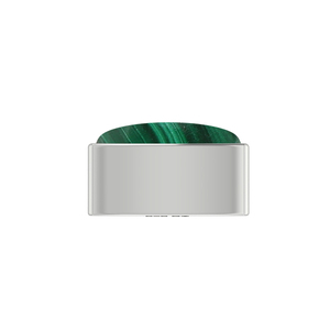 Cadena de Cable con Cierre de Resorte y Baño de Plata de Ley 925, Diseño Clásico con Malaquita en Diferentes Formas, Ideal para Regalo - Product Image 2