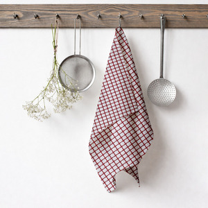 Serviette de cuisine de qualité supérieure, 100% coton tissé, à carreaux personnalisés avec motif gaufré, prix de gros - Product Image 1