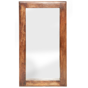 Espejo de Pared con Marco de Madera Ligero y Ecológico de Estilo Moderno de Mediados de Siglo, Color Marrón Miel Dorado, Hecho a Mano, Decoración para el Hogar, Mirrar MF-005 - Product Image 1