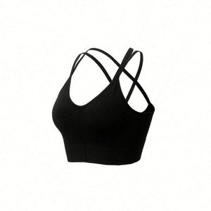 Nouveau Soutien-Gorge de Sport 2024 Léger et Respirant à Coupe Triangulaire Profonde Nude, Effet Push-Up, Bretelles Croisées au Dos, Réglable, pour Yoga - Product Image 6