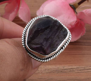 Natural <b>Turquoise</b> Sterling Silver Purple Gemstone <b>Ring</b> for Women Genuine February Birthstone Classic Wedding Jewelry Wholesale - Product Image 6