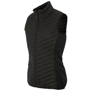 Gilet long matelassé d'hiver personnalisé avec logo, vêtement d'extérieur streetwear, manteau sans manches rembourré pour femme - Product Image 1