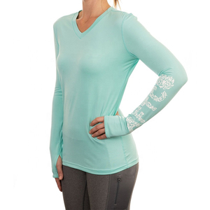 Chemise de pêche personnalisée UPF 50+ pour femme, grande taille, à manches longues, respirante, imperméable, coupe-vent, avec masque, cache-cou anti-UV et capuche - Product Image 6