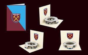 Tarjeta de Felicitación Pop-Up 3D del Estadio del West Ham United, Impresión Digital, Papel con Barnizado Mate, Regalo - Product Image 4