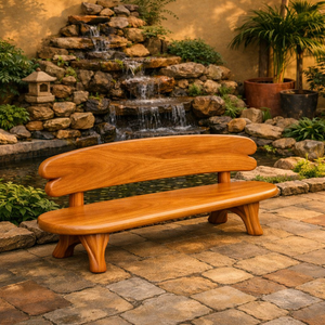 Banc d'extérieur Luxali C008 en noyer massif, fabriqué à la main, design moderne, écologique, durable, capacité 3 places - Product Image 3
