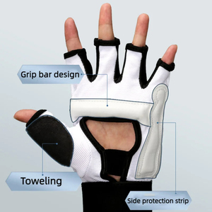 All'ingrosso guanti da combattimento Taekwondo a mezze <span class=keywords><strong>dita</strong></span> di migliore qualità personalizzati in pelle Unisex con <span class=keywords><strong>protezione</strong></span> eccellente - Product Image 6