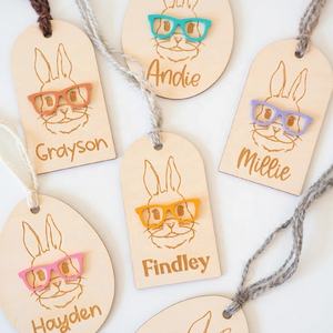 Cadre photo en bois mignon en forme de lapin avec impression typographique et gaufrage pour la décoration de la maison à Pâques, cadeaux de vacances, jouets pour enfants - Product Image 2