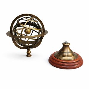 Esfera Armilar de Latón sobre Base de Madera, Decoración Náutica Celestial Antigua para Escritorio, Adorno Vintage para Oficina en Casa - Product Image 3