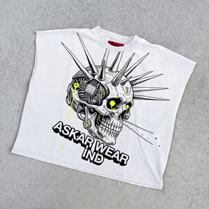 Camisetas Personalizadas sin Mangas, Estampadas, Oversize, de Algodón Orgánico Sostenible, Estilo Urbano, Moda Urbana, Camiseta Corta - Product Image 1