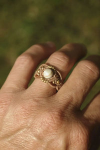 Handmade Macrame Pearl <b>Ring</b> <b>Adjustable</b> Boho String <b>Ring</b> Natural Pearl Gemstone Minimalist Jewelry for Women - Product Image 4