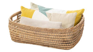 <b>Rectangular</b> <b>Storage</b> <b>Basket</b> Rattan Laundry <b>Basket</b> Open Design Organizer for Home Shelf Closet Bedroom Living Room Eco Friendly - Product Image 6
