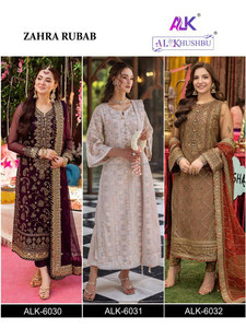 Achetez maintenant pour belle Viscose GEORGETTE Tissu Salwar Foil Print Wedding & Party Wear pour la mariée pour des occasions spéciales - Product Image 4