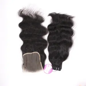 Grosir kualitas tinggi mesin ekstensi rambut manusia Vietnam bundel rambut bergelombang tenun rambut ganda oem