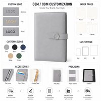 Organiseur de planification A5 personnalisé en cuir PU avec 6 anneaux, carnet rechargeable avec fermeture à sangle, agenda professionnel OEM ODM