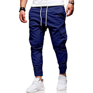 Wholesale Men's Outdoor Casual Sports Trousers & Sweatpants Canvas <b>Fabric</b> Breathable 100% Polyester Solid Color - Product Image 2