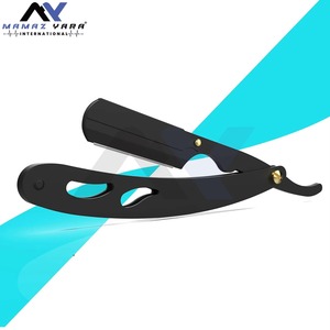 Professional Single Blade Swing Lock Straight Edge <b>Razor</b> <b>for</b> <b>Men</b> High Quality Stainless Steel Black Metal Alloy Handle Close Sha - Product Image 5