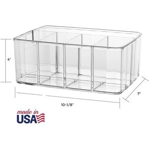 Organizer per Trucchi in Plastica Trasparente a 5 Scomparti con Bordo Ondulato, Contenitore Divisorio per Scrivania e Casa - Product Image 3