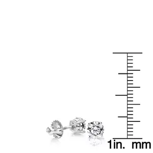 Pendientes de Oro de 18K con Diamante Redondo Solitario de 1.00ct Cultivado en Laboratorio, Certificado IGI, con Cierre de Rosca de 4 Puntas - Product Image 5